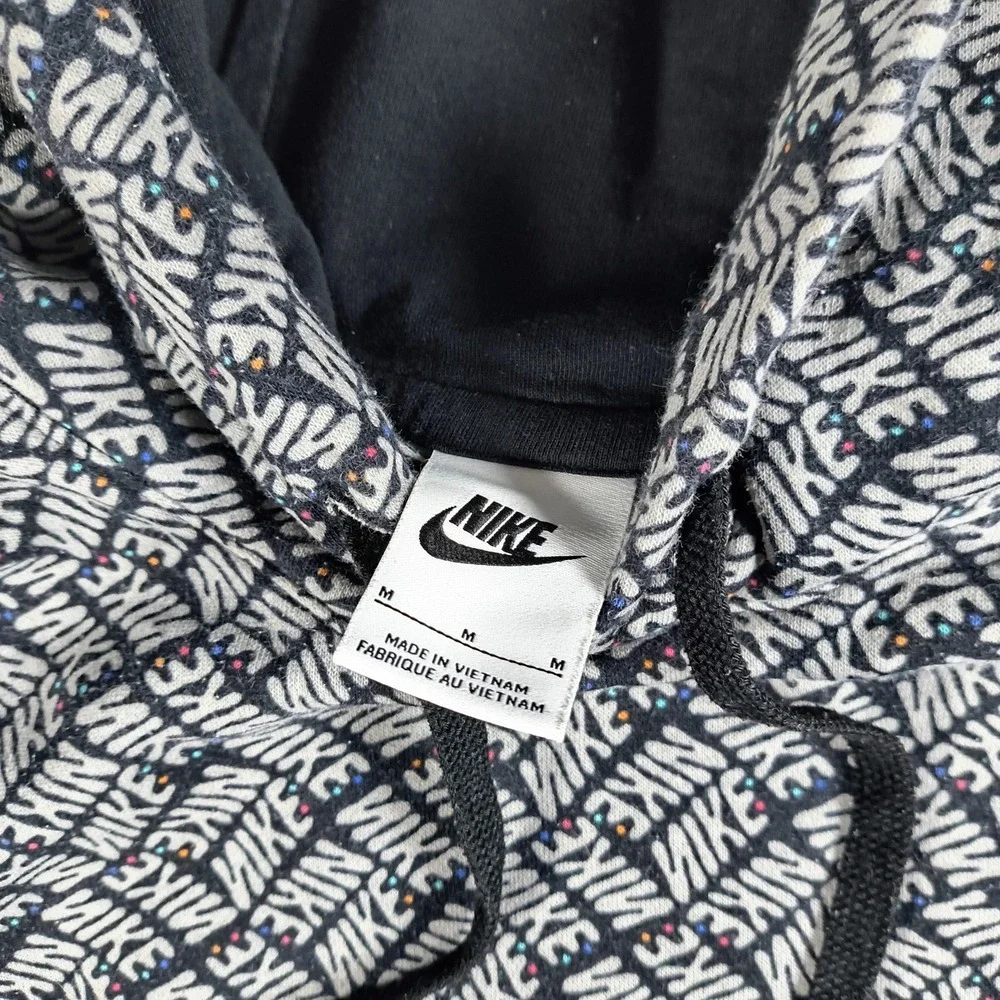 Nike Hoodie Mens Medium Essentials Allover‎ Print Pullover NSW DM6911 010